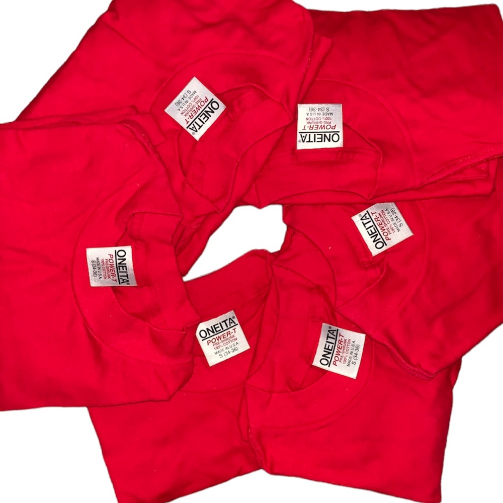 (Deadstock) Vintage 1980s Oneita Sport Power T 50/50 Blank T-Shirts Lot of 5